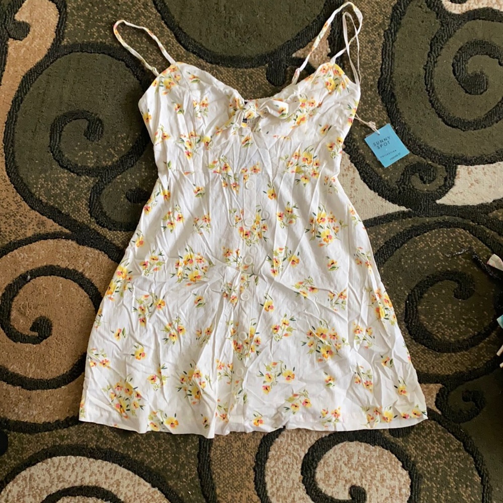Flower print juniors dress
